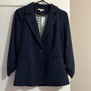 41Hawthorn Navy Blazer 3/4 Sleeves Size L New with Tags